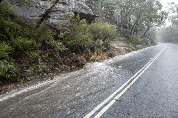 flooded road Australia