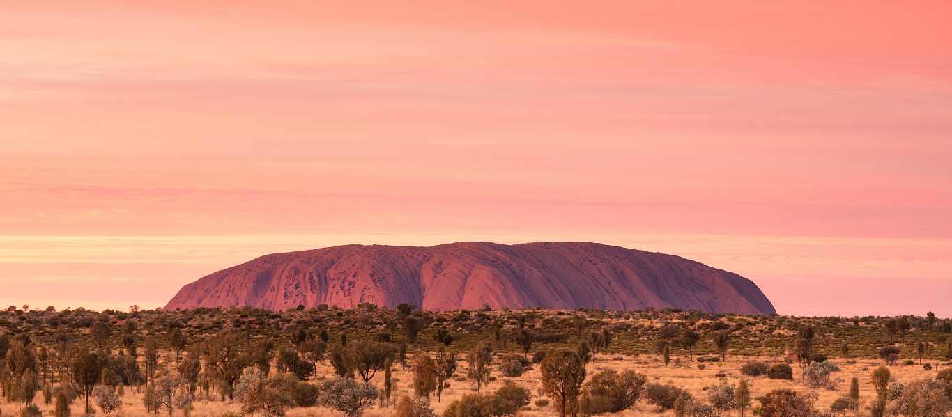 Uluru Sunrise and Kata Tjuta from Ayers Rock